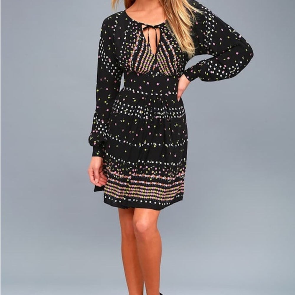 Elegant Black and Multicolor Women's Dress
